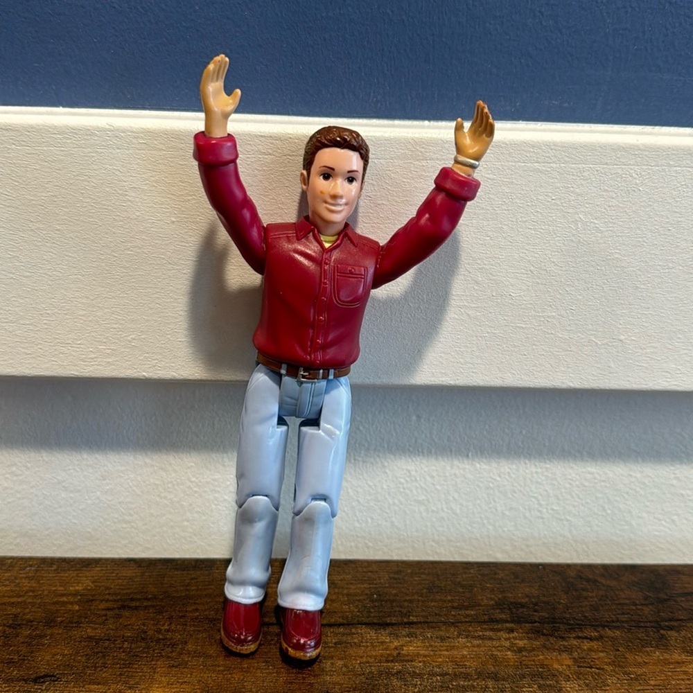 2006 Fisher Price Loving Family Dollhouse Doll Dad Father Man Figure Red Shirt